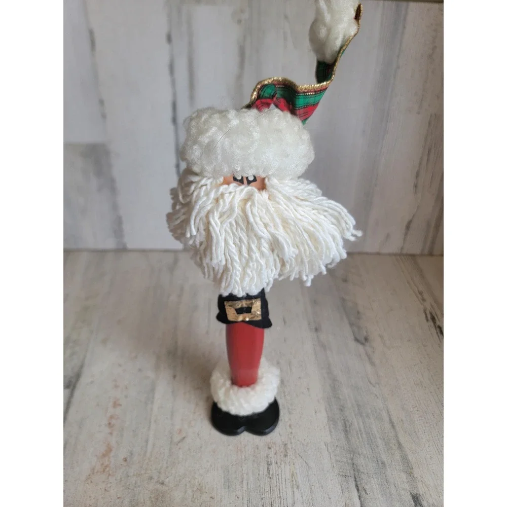 Unique rustic tall Santa Claus wooden Xmas doll vintage home decor figure